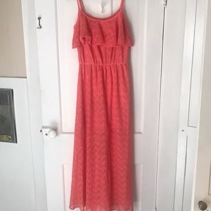 Coral maxi dress